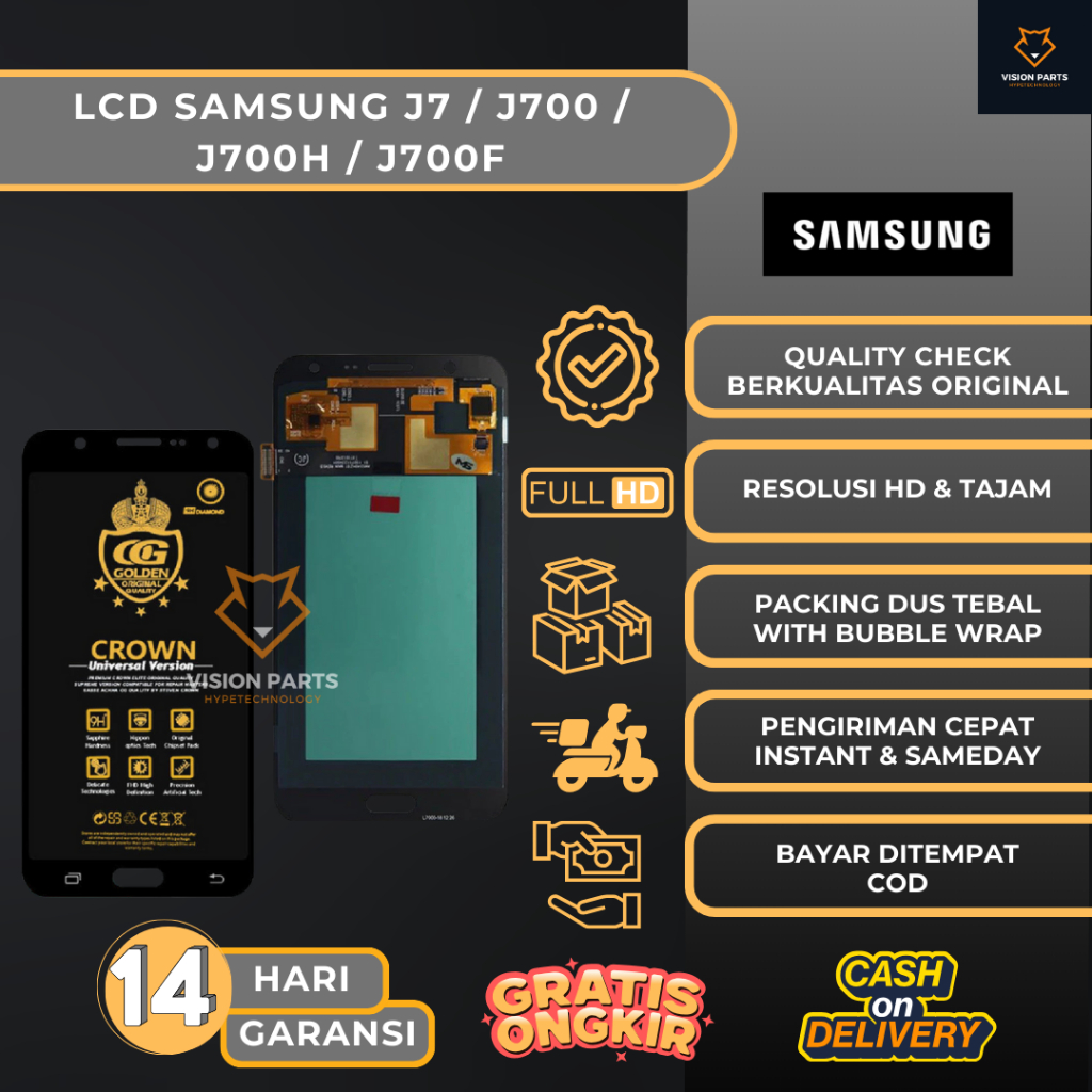 LCD TOUCHSREEN SAMSUNG J7 / J700 / J700H / J700F FULLSET COMPLETE