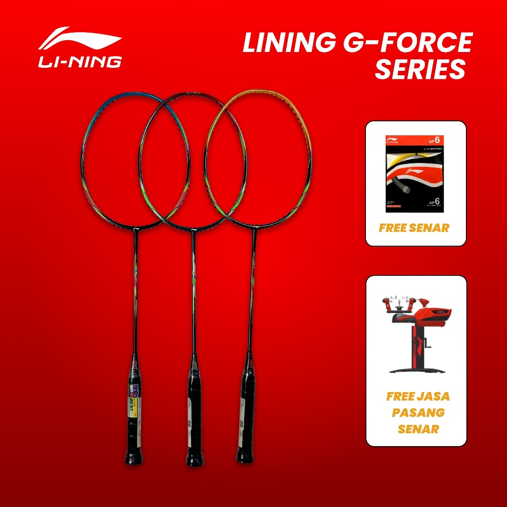 Lining G-Force Series | G-Force 8 | G-Force 9 | G-Force 10 | FREE Senar + Jasa Pasang | Original | R