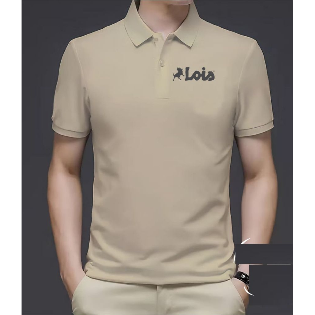 Kaos Lois Kerah Logo simple/Kaos kerah Atasan pria