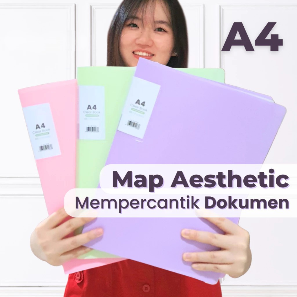 

TOPLA Clear Holder A4 Pastel ANTI AIR Perlengkapan Sekolah Map Raport Map Estetik Dokumen Penting