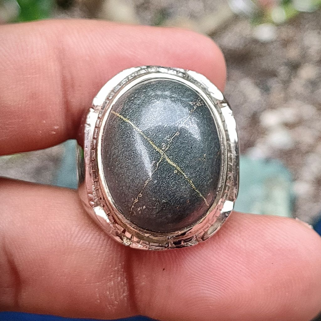 BATU AKIK TAPAK JALAK BADAR BESI TALI EMAS SERI X NEMPEL MAGNET KODE 03477