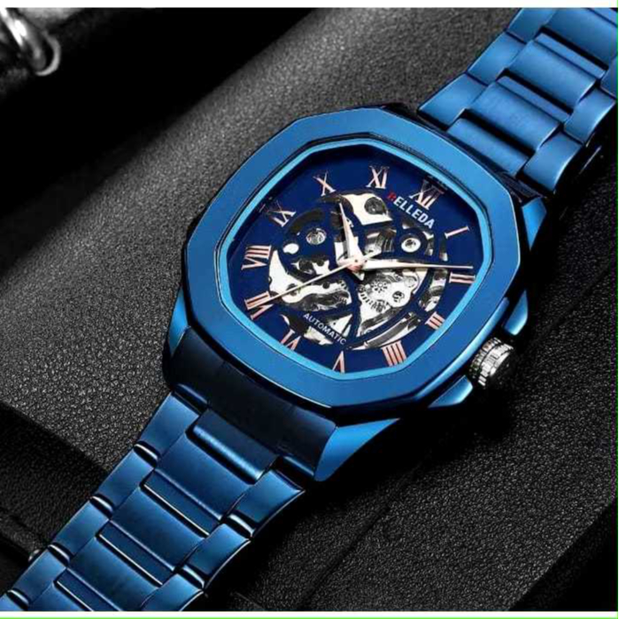 Jam Tangan Pria Original 100% BELLEDA 9484 Otomatis Rantai Stainless Steel Anti Air 30M