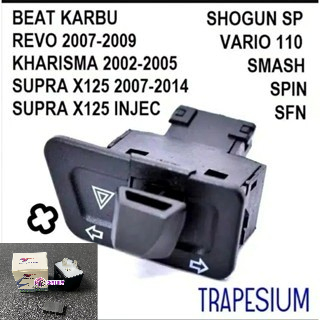 Saklar Sen Plus Hazard TRAPESIUM + FLASHER RG- HONDA BeAT Karbu / Kharisma / Revo / Vario 110 cw