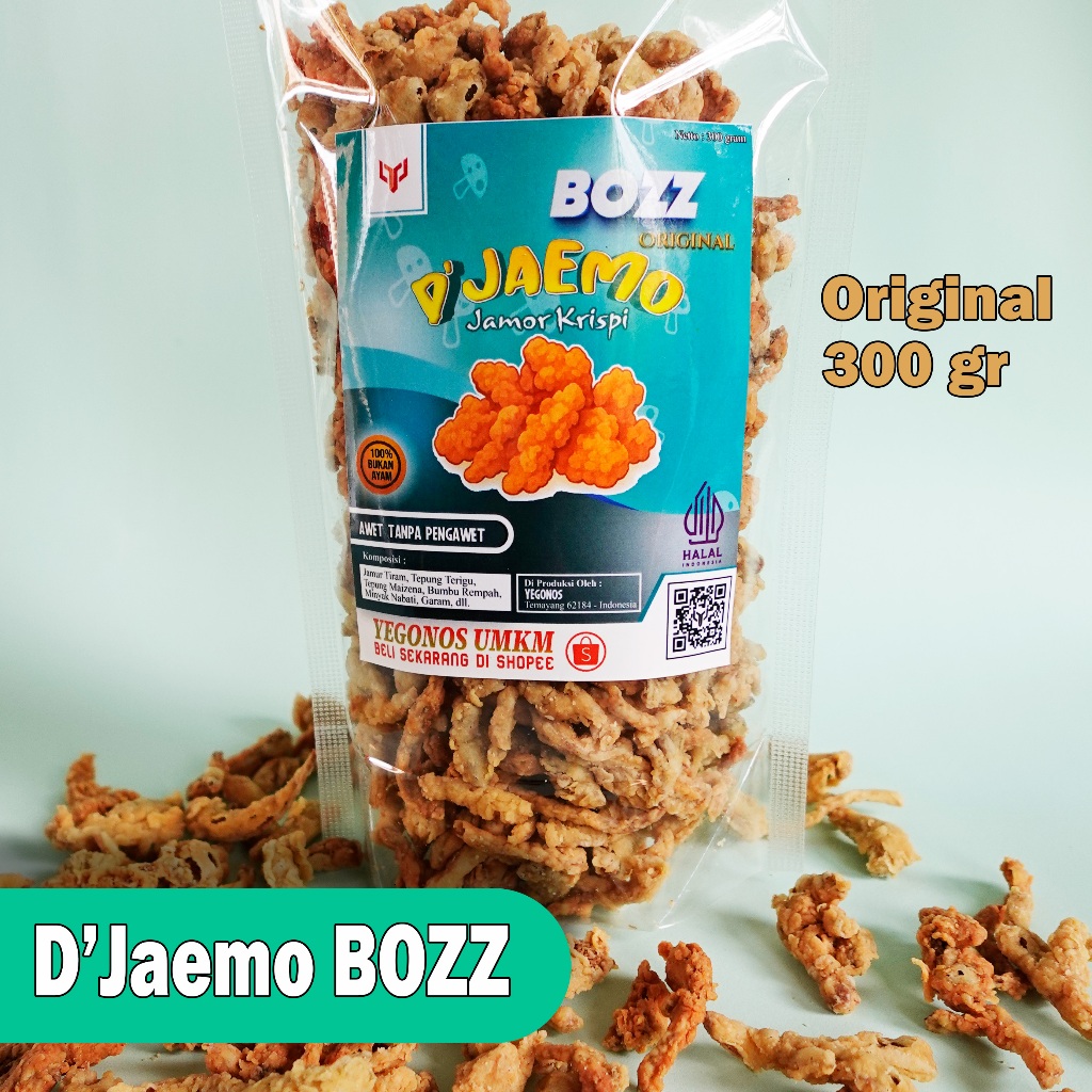 

Jamur Krispi D’Jaemo Original Bozz 300g – Snack Jumbo Gurih Renyah Premium Vegan