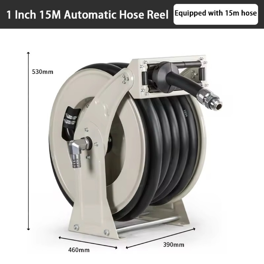 HOSE REEL GULUNGAN SELANG BBM 1" INCH GOLDEN POWER JAPAN HOSE 15METER HOSE REEL OIL 1"INCH