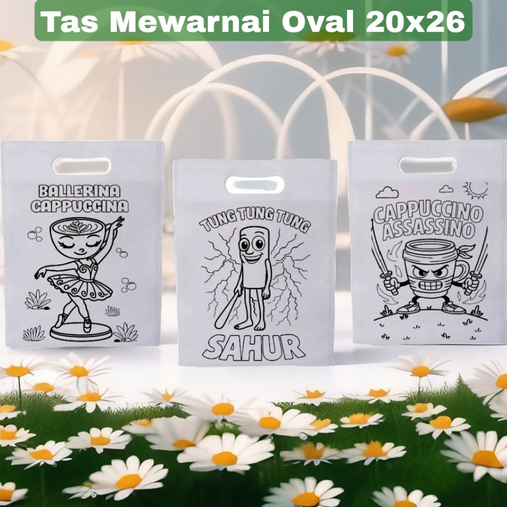 Tas Spunbond Mewarnai Anak | Goodie Bag Mewarnai | Tas Lukis Anak