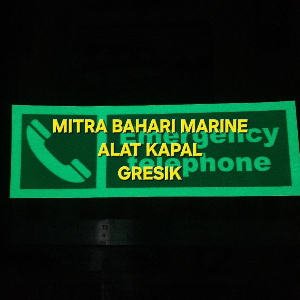 

Stiker IMO Symbol IMPA 334178 Emergency Telephone Glow In The Dark