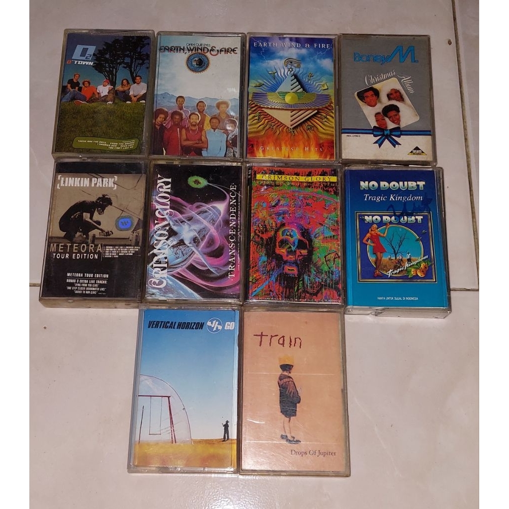 kaset O-TOWN-02 / EARTH, WIND & FIRE-Open Our Eyes / EARTH, WIND & FIRE-Greatest Hits / BONEY M-Grea
