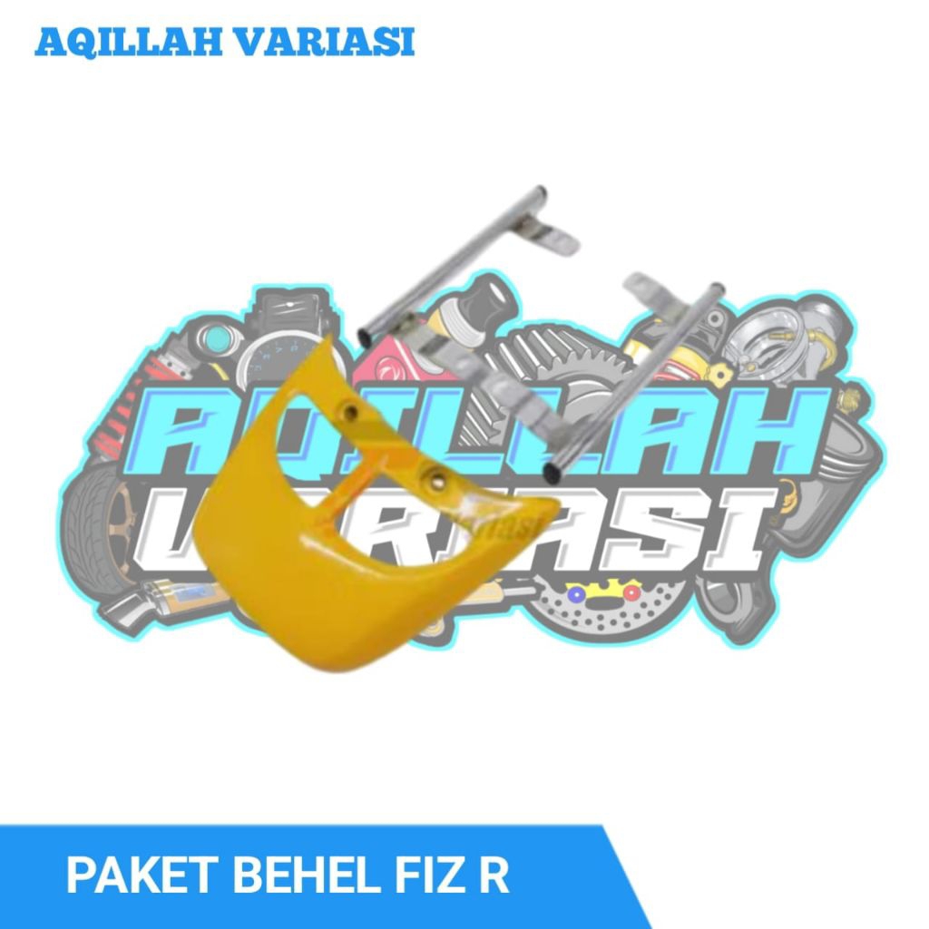 Paket Begel Fiz R Behel Samping Fizr Dan Begel Fizr Belakang  Kuning Chrome Satu Set Aqillah Variasi