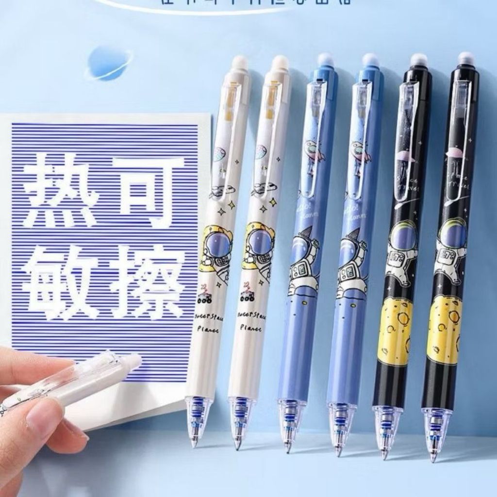 

3pcs Pulpen Gel Bisa Dihapus Motif Karakter Astronot