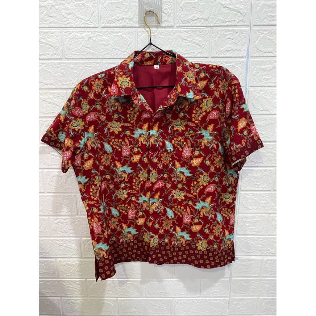 preloved batik premium couple family merah maroon