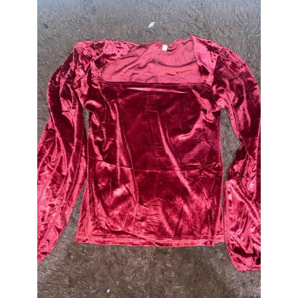 (Preloved) Top Square Neck Long Sleeve