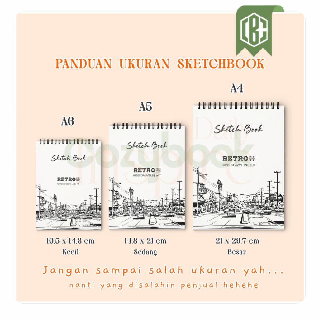 

Buku Gambar Tebal ring spiral isi Kertas Cream 80 Halaman Cover Retro Vintage