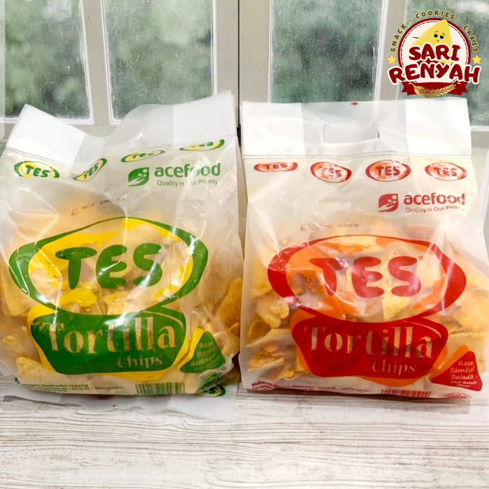 

Keripik Jagung Tortilla TES Acefood 225g / Tortila Rasa Sambal Balado, Jagung Barbeque - Sari Renyah