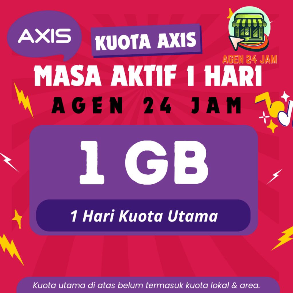 PAKET DATA AXIS 1 GB 1 HARI / KUOTA INTERNET AXIS TERMURAH 24 JAM