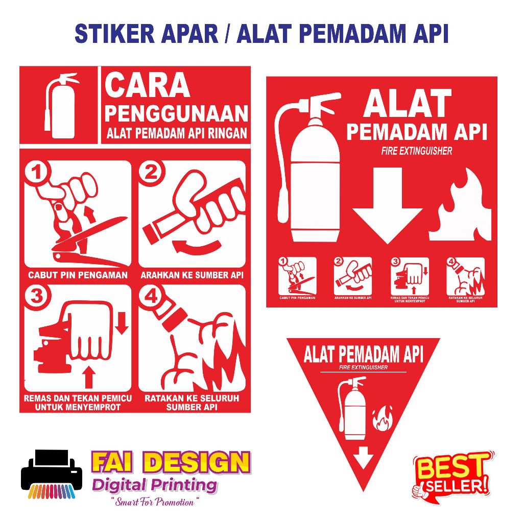 

Stiker Penunjuk APAR Vinyl Tahan Air ALAT PEMADAM API RINGAN APAR Peringatan Kantor Rumah