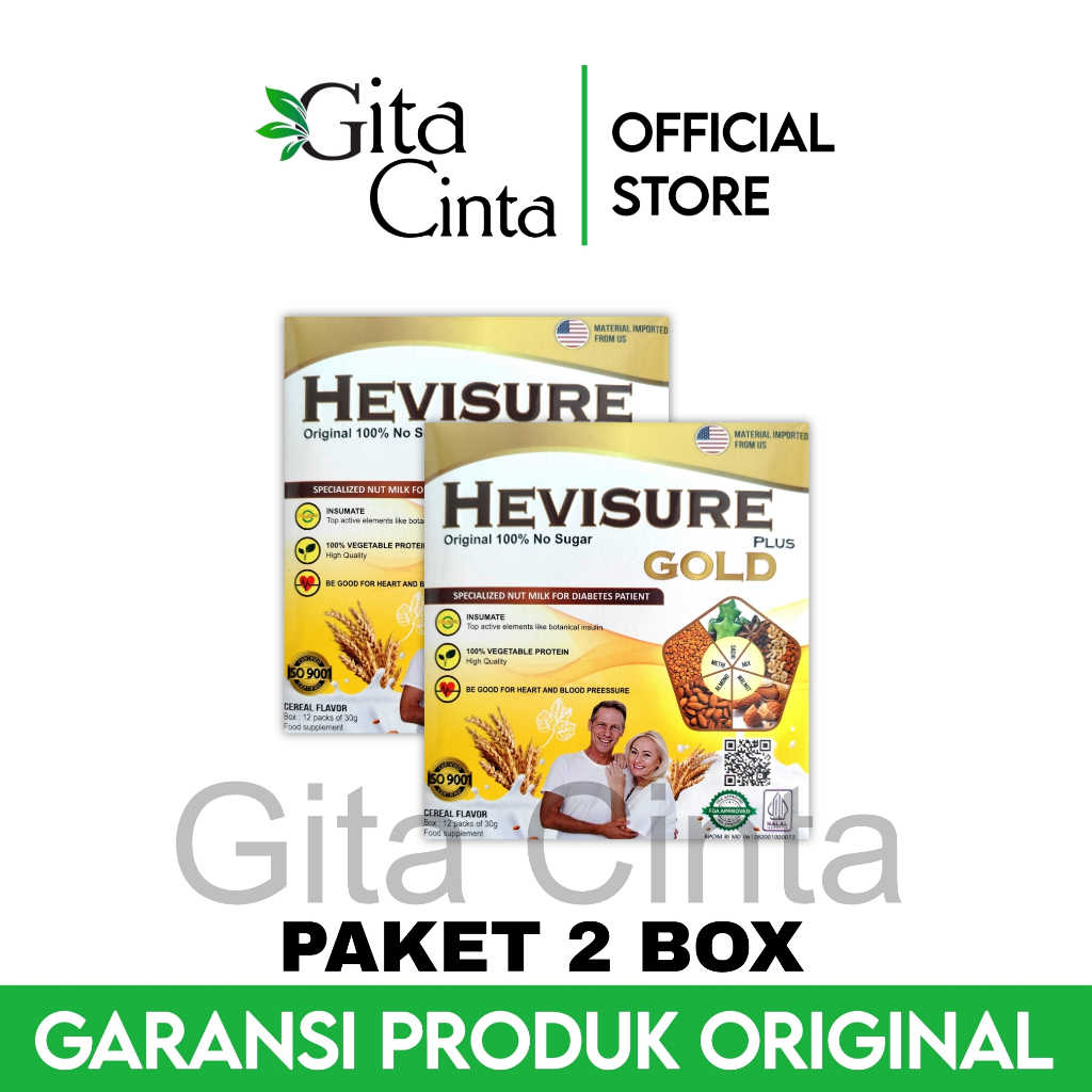 

2 Box Hevisure Gold Susu Diabetes Kencing Manis 100% Asli Original BPOM