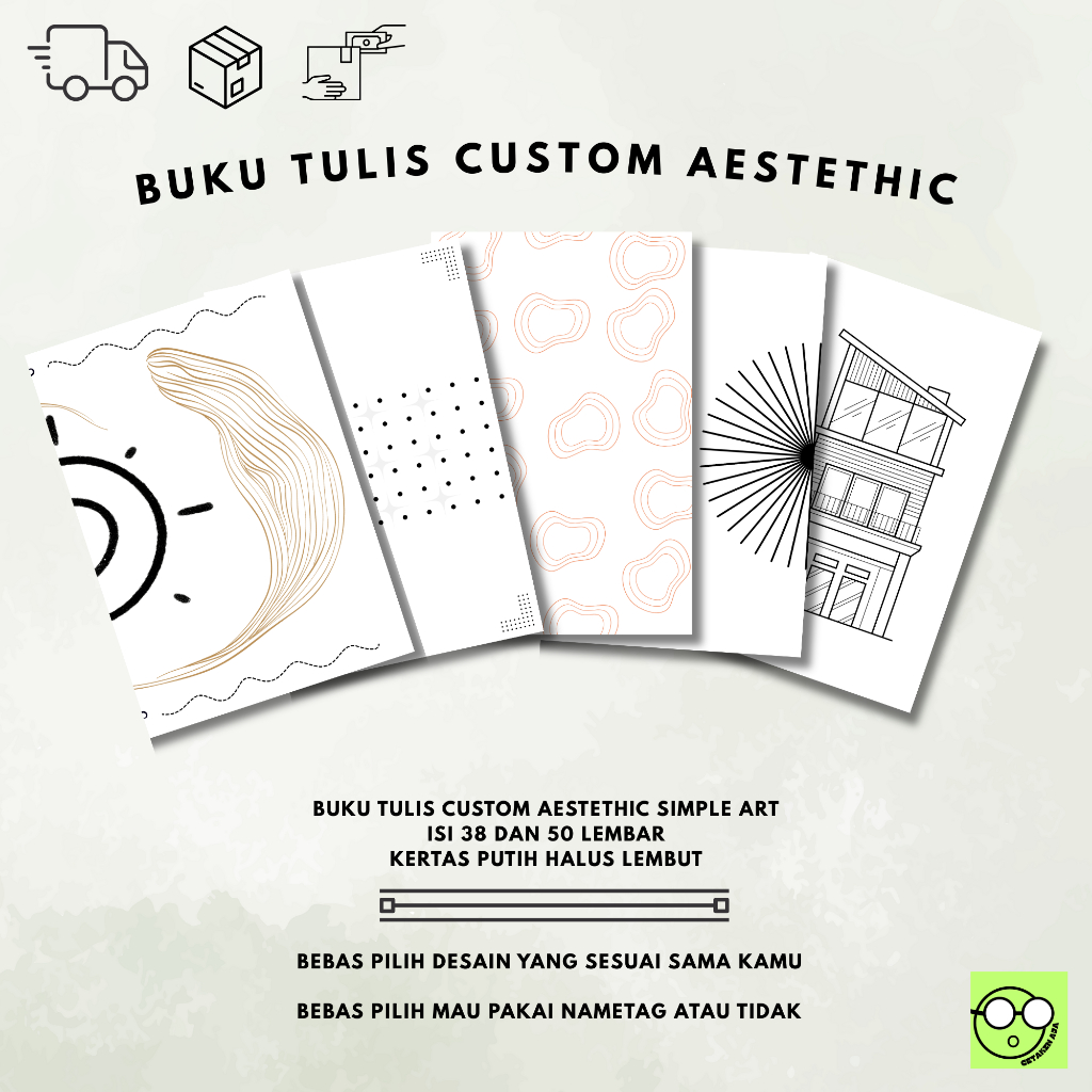 

buku tulis A5 simple art1 custom nama 38 lembar dan 50 lembar, buku tulis sekolah, custom cover buku
