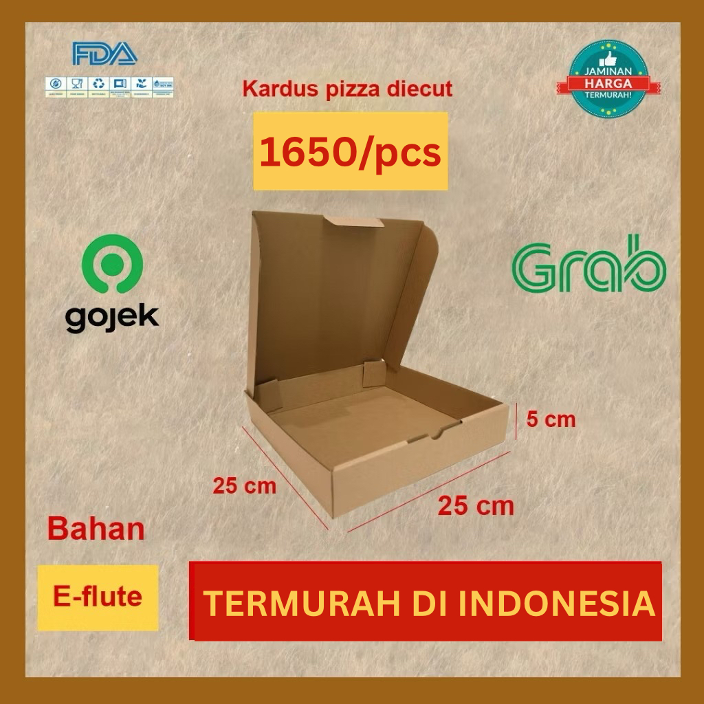 

KARDUS DIECUT 25x25x5 CM - Kotak Packaging Packing Box Pizza