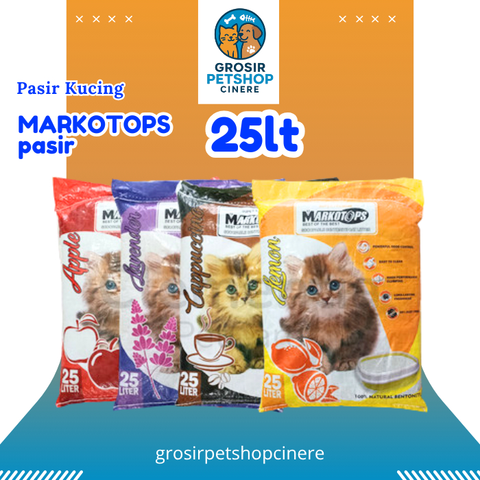 Pasir Kucing Gumpal Wangi Markotops 25 Liter / Pasir Wangi Gumpal Markotops