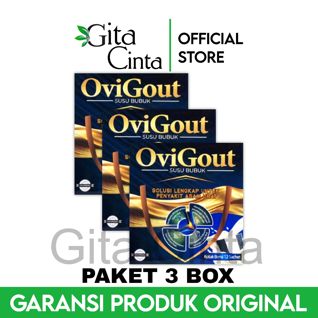

3 Box Ovigout Susu Kesehatan Tulang Nyeri Sendi Asam Urat Terbaik No 1 Original Asli