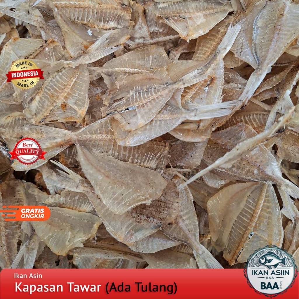 

Ikan Asin Kapasan Tulang Tawar Tipis Kerupuk Kualitas Premium 250gram. 500gram, 1kg