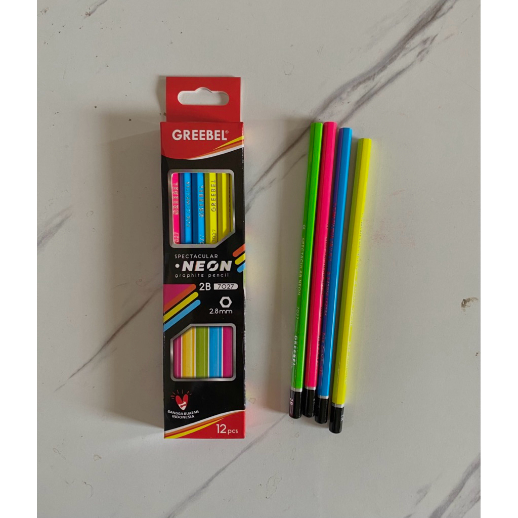 

(LUSIN) PENSIL 2B GREEBEL NEON (MIN. ORDER 6 LUSIN)