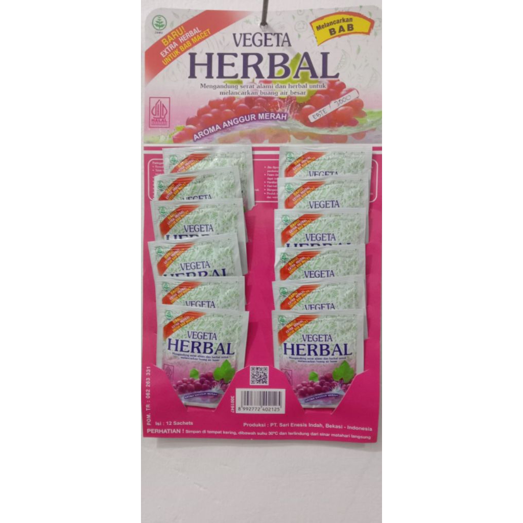 

Vegeta herbal melancarkan bab persachet