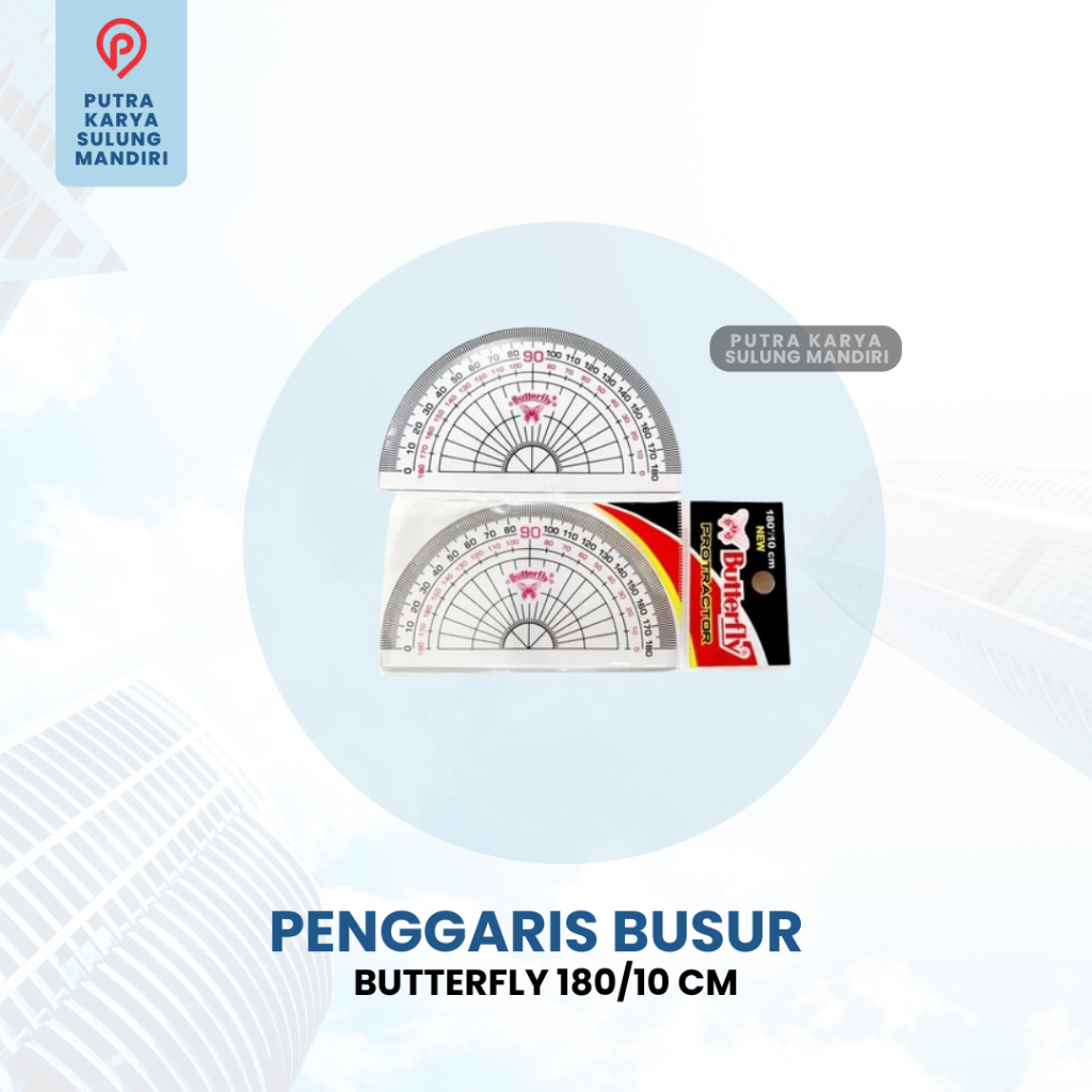 

Butterfly Penggaris Protractor Akrilik 180/10 cm
