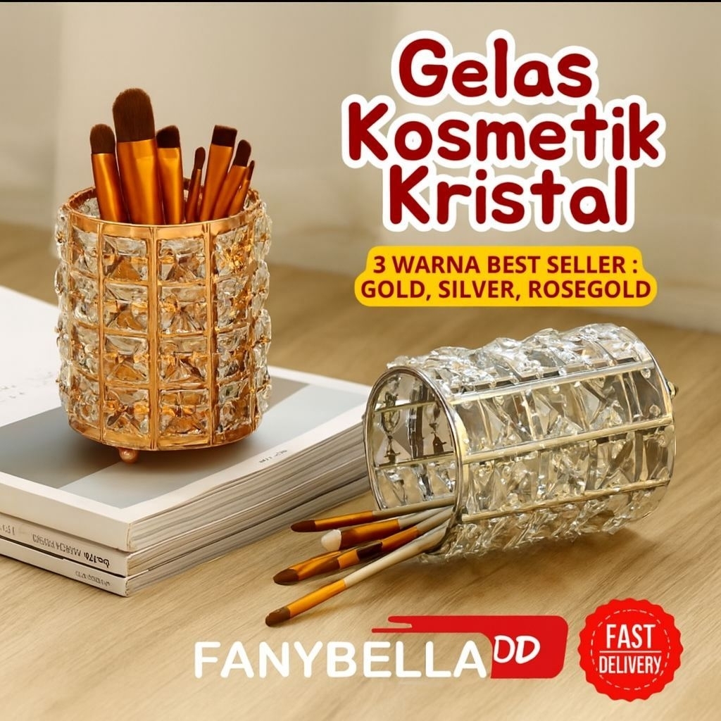 

Tempat Pena Pensil Alat Tulis Emas Gold Mewah Silinder Pen Holder Dekorasi Rumah