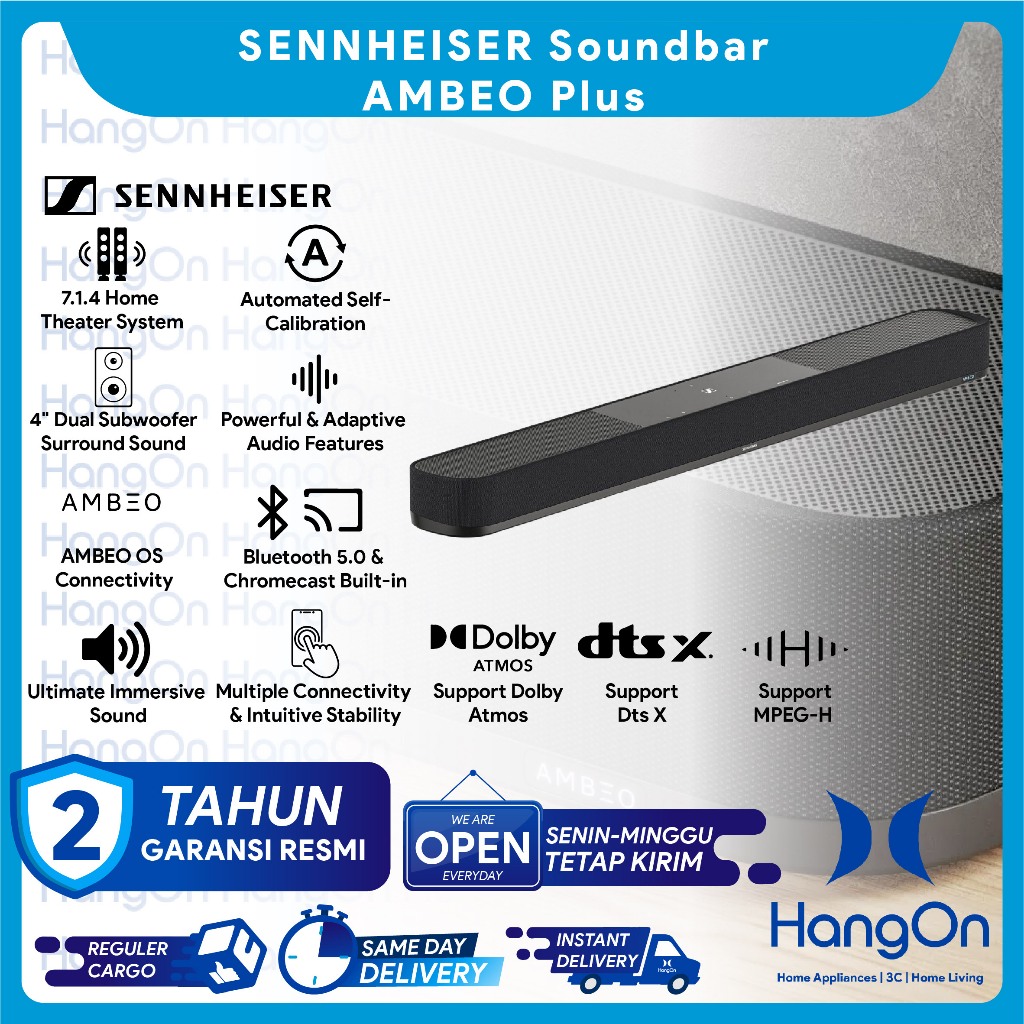 SENNHEISER AMBEO Plus Soundbar 3D Audio Experience Sound Bar 7.1.4 Home Theater System Bluetooth 5.0