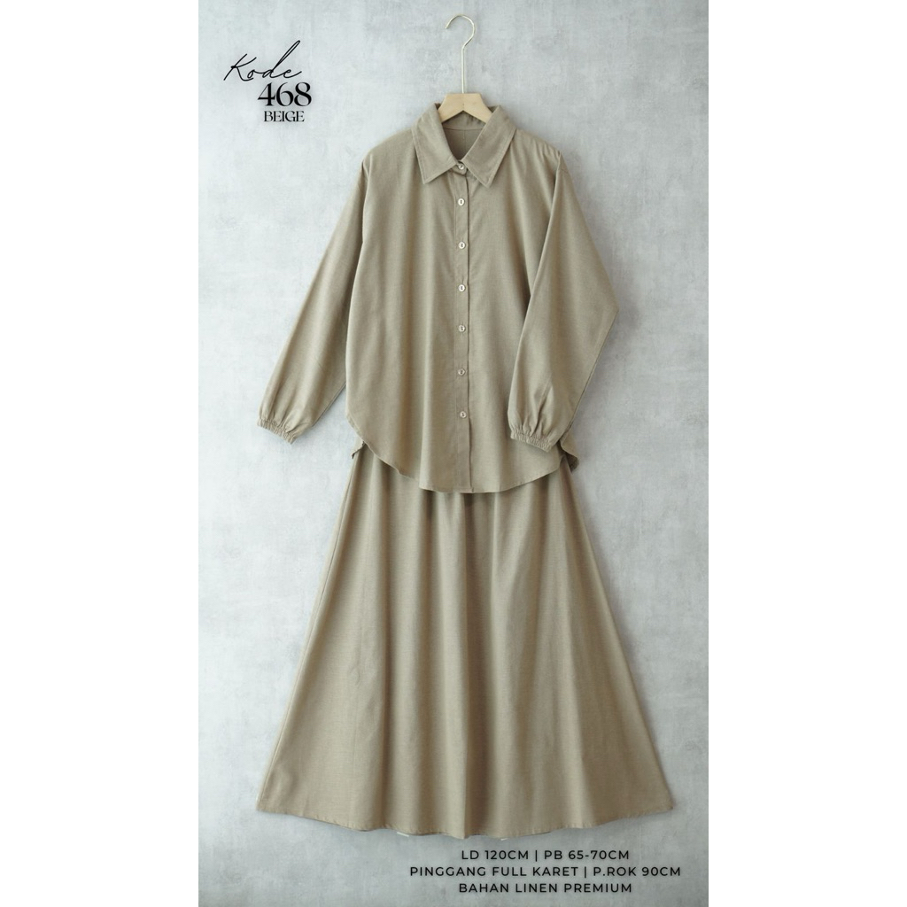 ONE SET ROK BAHAN LINEN PREMIUM