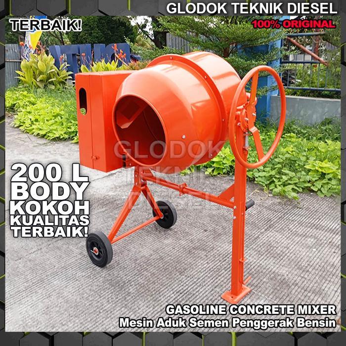 Mesin Molen Aduk Semen Cor Beton Penggerak Bensin 200 Liter Gasoline Engine Concrete Mixer Machine 2