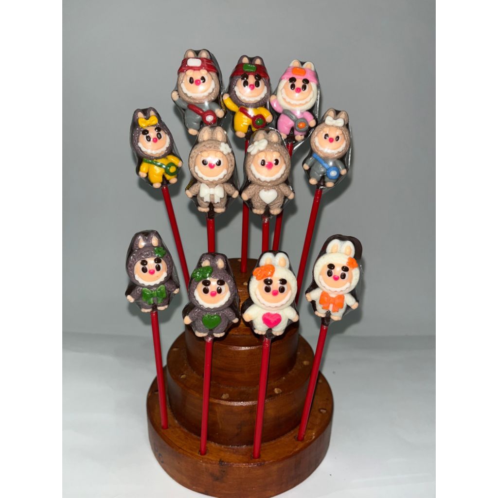 

cokelat karakter labubu/coklat lolly/coklat stik/coklat lolipop