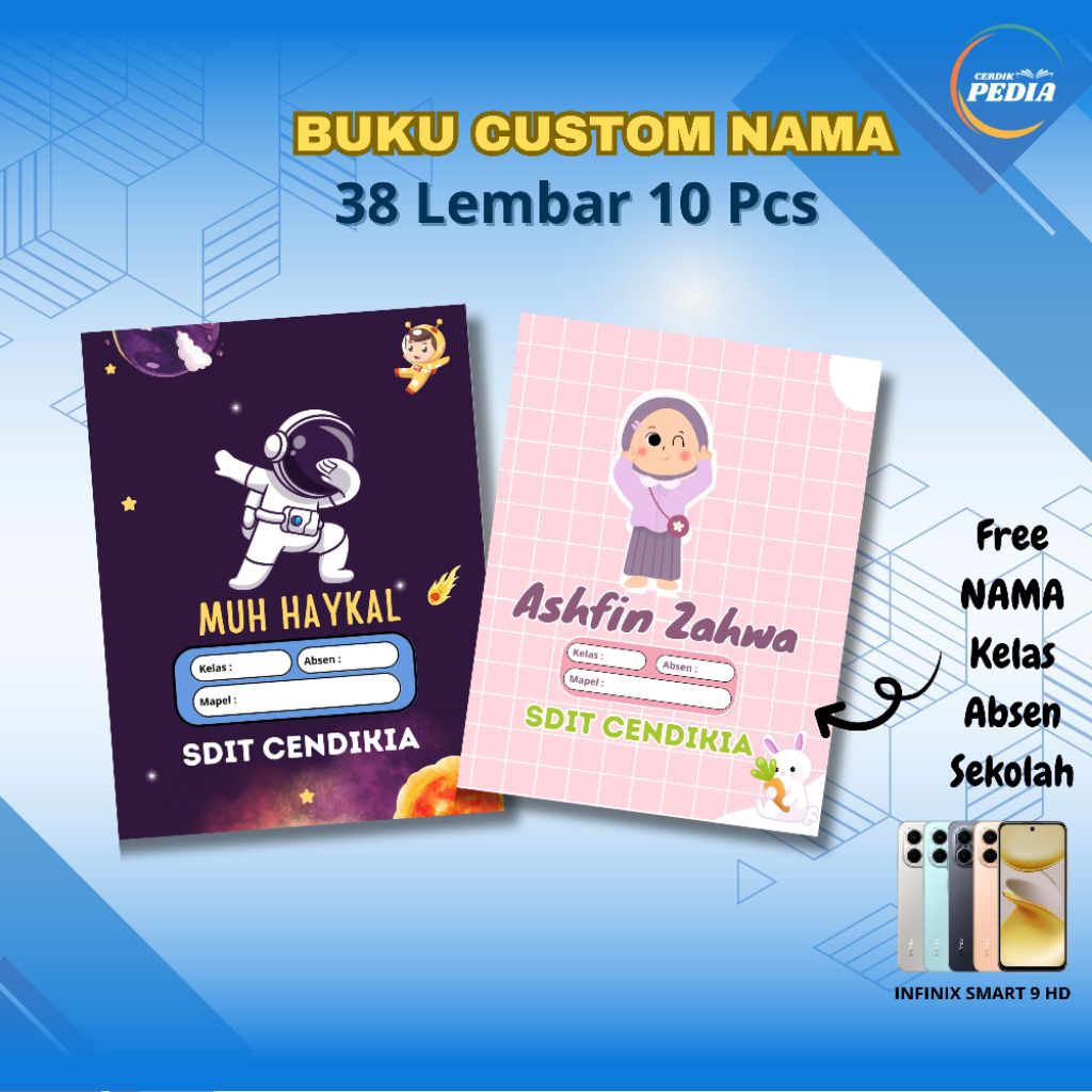 

Buku tulis custom 38 lembar tebal - cocok untuk SD SMP SMA - Gratis desain sepuasnya