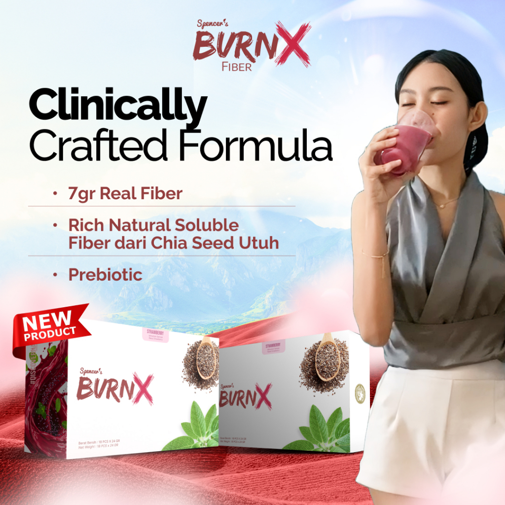 

Spencer's BurnX Fiber All Variant - Minuman Fiber Alami Tinggi Serat Tanpa Pencahar Slimming Tea