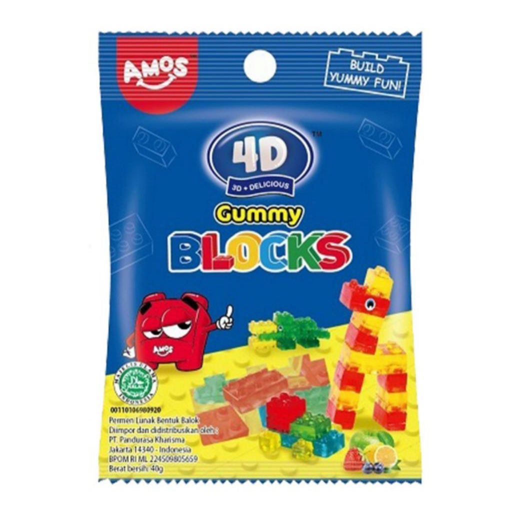 

Amos 4D Permen Jeli 3D Bentuk Balok 40 g