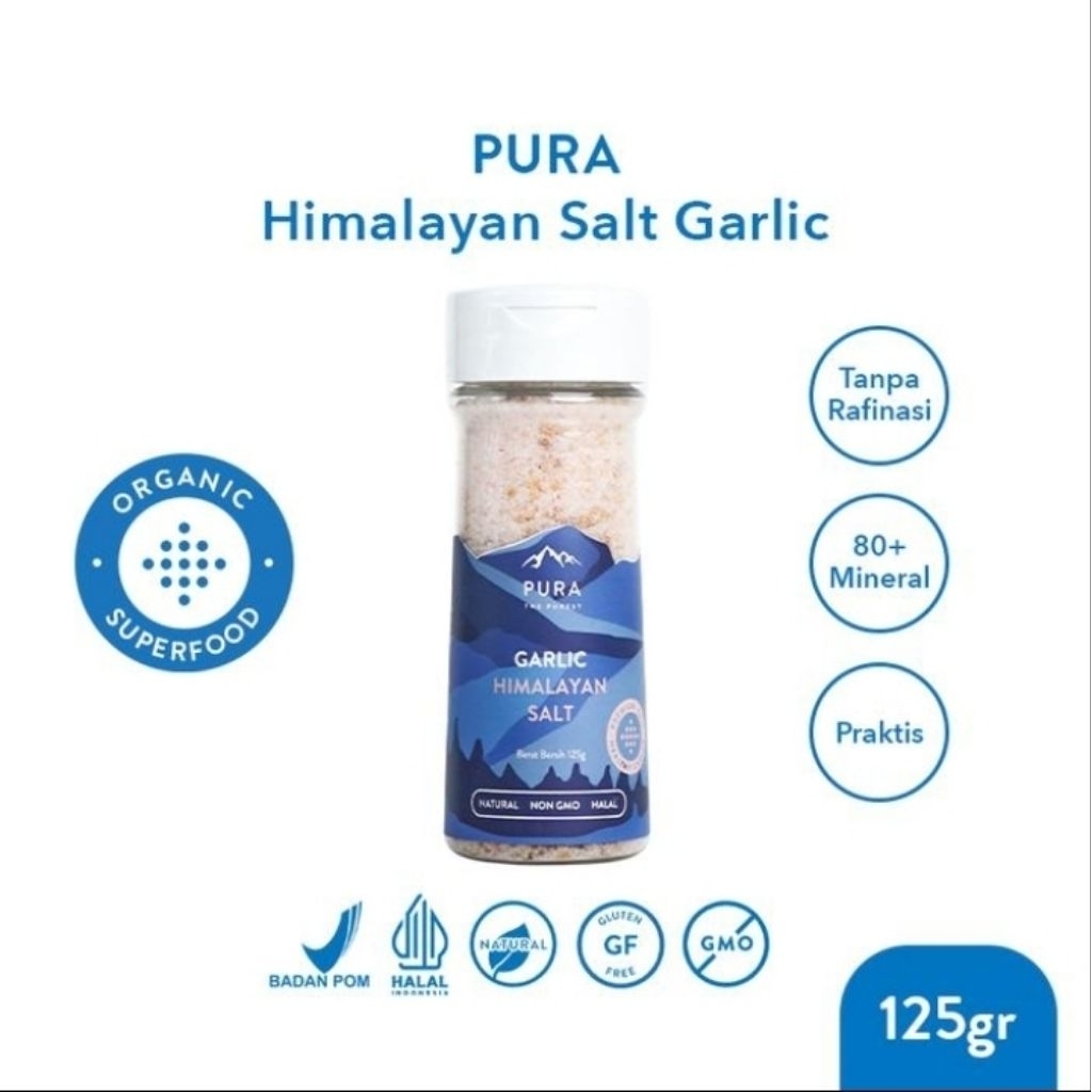 

Pura Garlic Himalayan Salt 125gr Garam Himalaya halal 125gr