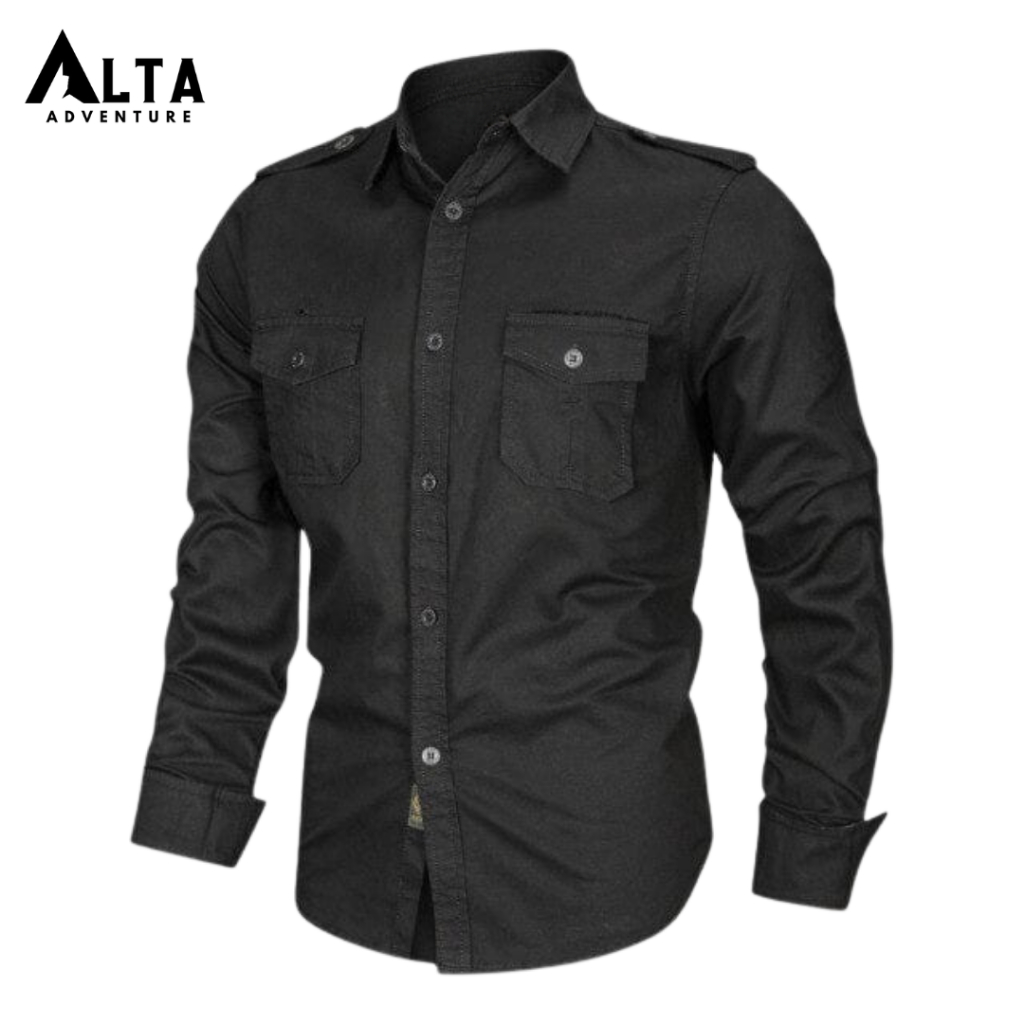Kemeja Tactical Pria Lengan Panjang Polos / Kemeja Tactical / Kemeja Pria / Baju Tactical / Kemeja