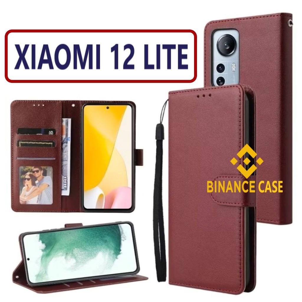 LEATHER FLIP CASE XIAOMI 12 LITE CASE KULIT FLIP WALLET LEATHER KULIT PREMIUM SARUNG BUKA TUTUP KESI