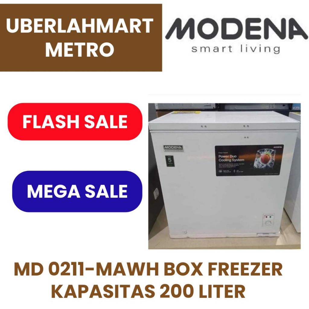MODENA CHEST FREEZER KAPASITAS 200 LITER MD 0211 MAWH