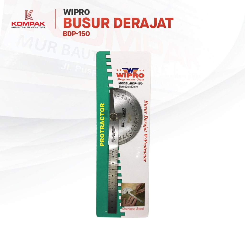 Penggaris Busur Derajat Protactor 15cm WIPRO BDP-150 BDP150