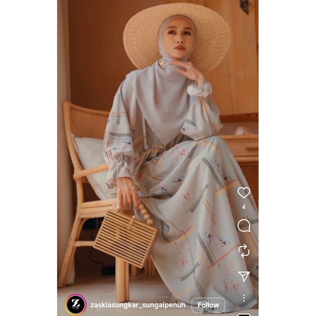 New Zaskia Sungkar x Shireen Dress Gamis Grey bukan aleza nadpus buttonscarves riamiranda