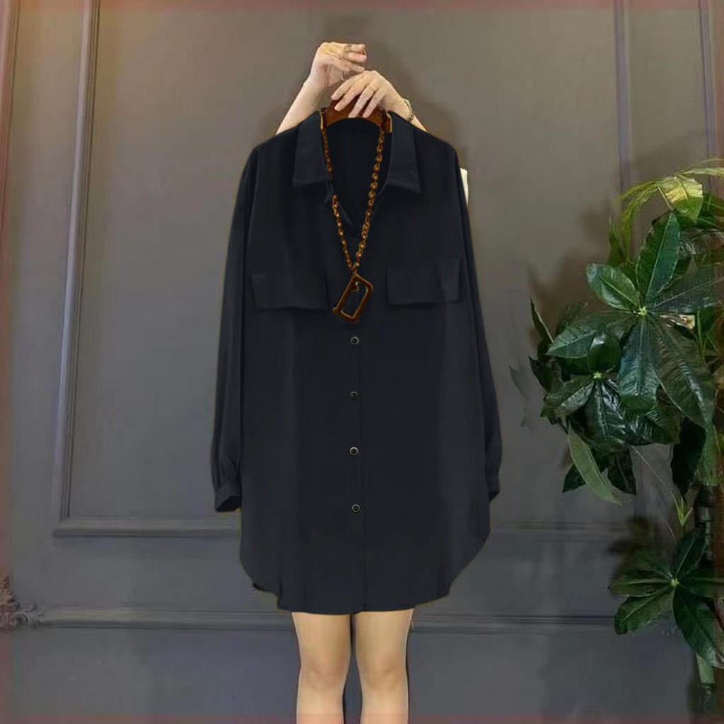 [COD] Vrevita Tunik Polos Basic Bahan Rayon Twill - Atasan Kemeja Blouse Kekinian Terlaris