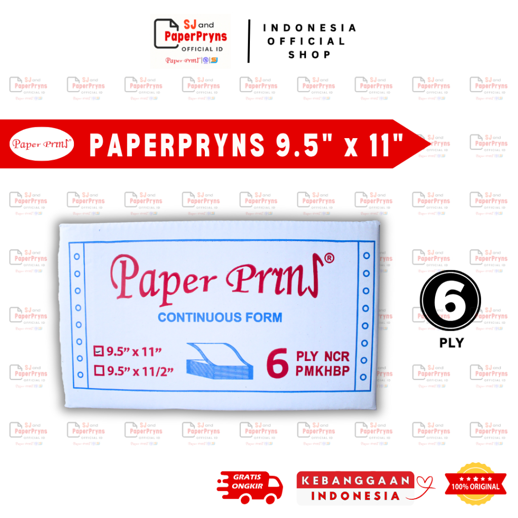 

PAPERPRYNS Kertas Continuous Form 9,5" × 11" (6 PLY) NCR Sheets