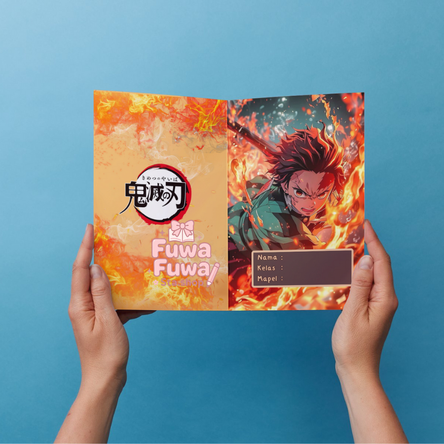 

Sampul Buku Sekolah A5 Karakter Demon Slayer Full Colour - Tanjiro dkk - Cover Pelindung Buku