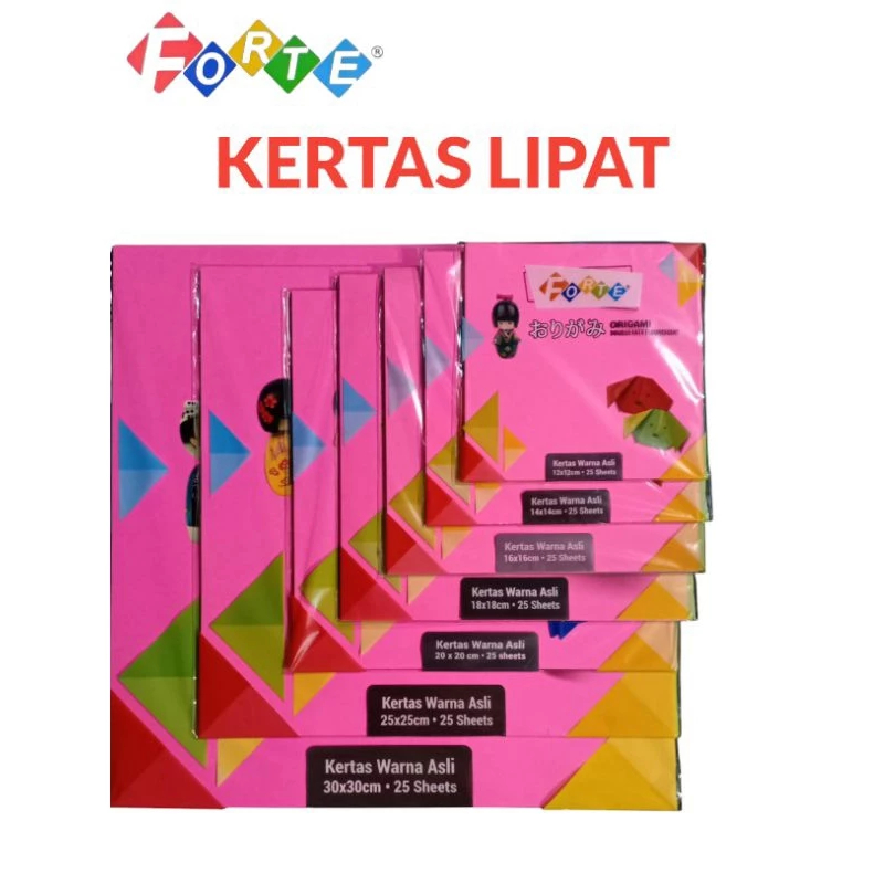 

[ 1 PCS ] KERTAS LIPAT ORIGAMI FORTE WARNA CAMPUR 25 LEMBAR