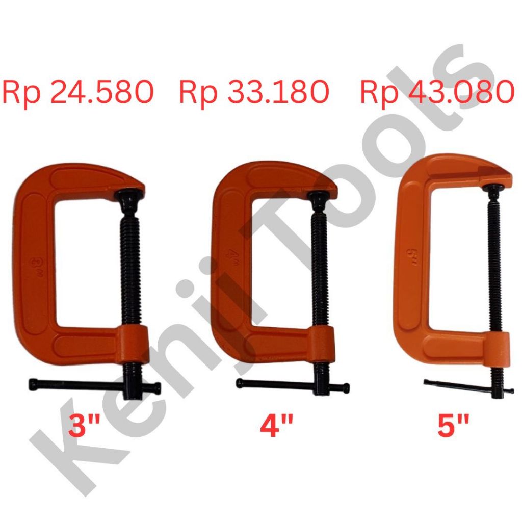 Klem C 3" Inch 4" Inch 5" Inch Klem G Penjepit Catok Kayu Serbaguna Kualitas Premium