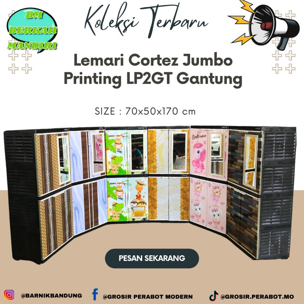 Lemari Pakaian JUMBO Lemari Cortez Cortez LC2GT Plastik Jumbo Lemari Gantungan Lemari Baju Minimalis