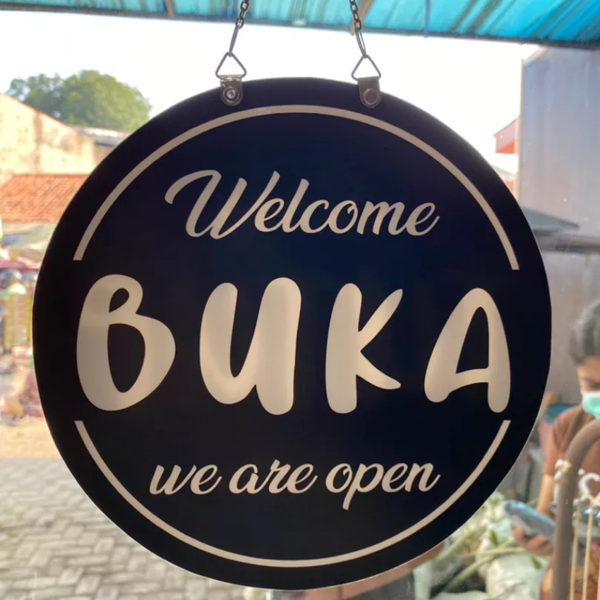 Acrylic Signage Open Close/Akrilik Open Close (Bulat)
